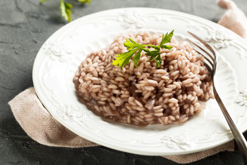 Risotto with red wine