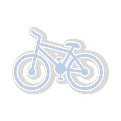 bicycle contour in light blue with shadow vector illustration