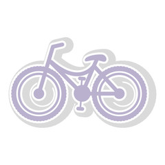 bicycle contour in light purple with shadow vector illustration