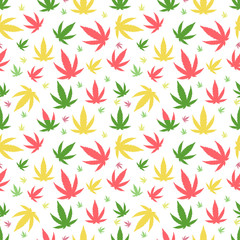 Marijuana background vector seamless patterns