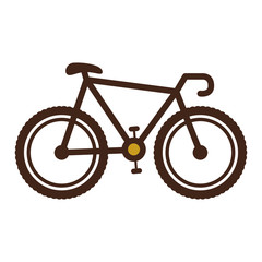 bicycle brown contour to the right vector illustration