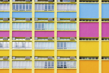 Colorful facade of building