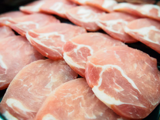Raw sliced pork