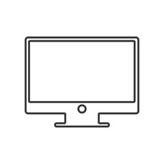 contour color monochrome lcd monitor vector illustration