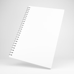 3d illustration of blank white notebook