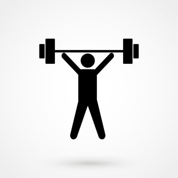 weightlifter Icon Vector Illustration on the white background.