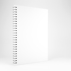 3d illustration of blank white notebook