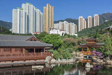 Chinese Temple - Chi Lin Nunnery in Hong Kong.