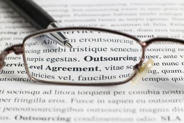 Outsourcing and SLA service concept