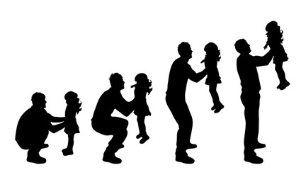 Vector silhouette of family.