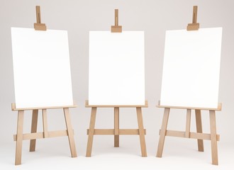 3d rendering of a wooden easel