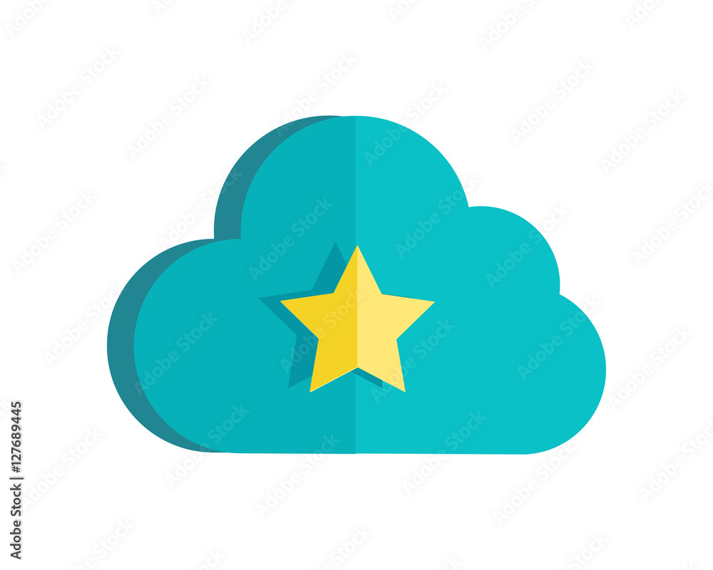 Poster cloud storage web button isolated. ready sign.