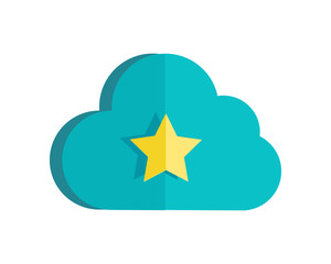 Cloud Storage Web Button Isolated. Ready Sign.