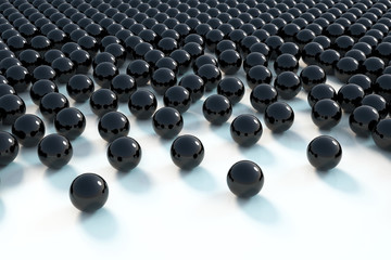 3d rendering of black sphere background.