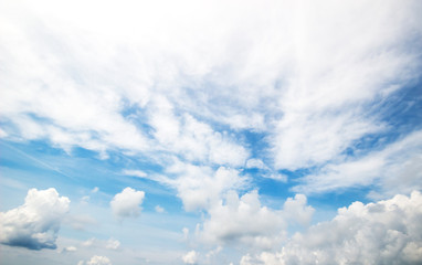 blurred clouds with blue sky background / blue sky with clouds.