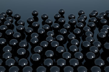 3d rendering of black sphere background.