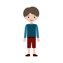 child standing with t-shirt pants and shoes, vector illustration