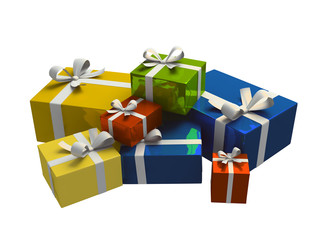 colorful gift box on white background