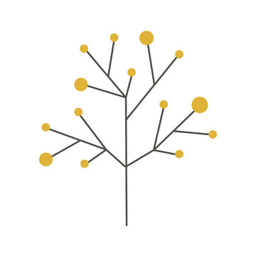 ramifications tree with stem and branches, vector illustration