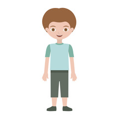 child with t-shirt and shorts vector illustration