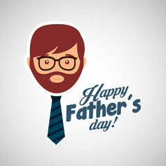 greeting fathers day card man bearded with tie vector illustration eps 10