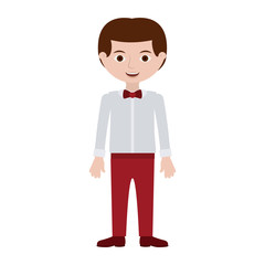 man with formal shirt and bowtie vector illustration