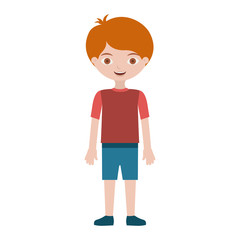 child with t-shirt and shorts vector illustration