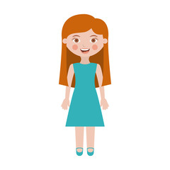 girl with dress and long hair vector illustration