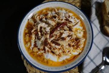 Turkish food Manti with chicken