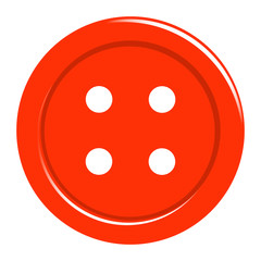 Simple sewing button icon isolated on white. Background for textile, web, paper print, card and other design. Vector illustration