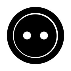 Simple sewing button icon isolated on white. Background for textile, web, paper print, card and other design. Vector illustration