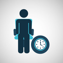 business silhouette man clock time vector illustration eps 10