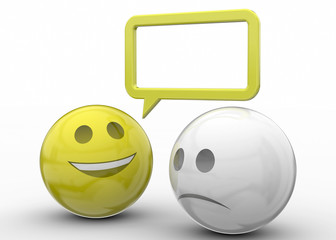 Happy Smile talks to Sad Smile- 3D