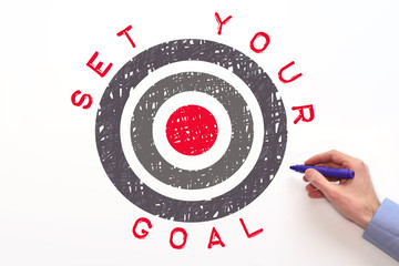 Goal setting concept on white background