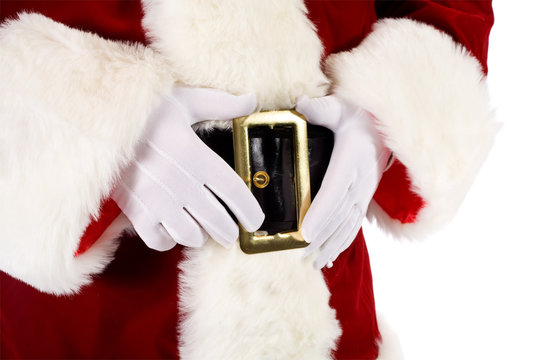Santa: Santa's Hands Holding Belt Buckle