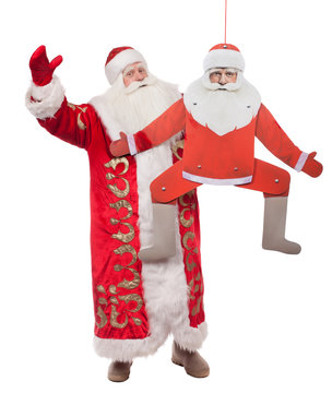 Santa Claus on a gray background