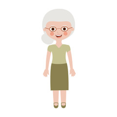 elderly woman dressed with glasses vector illustration