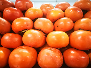 The group of orange at the fruit shop.