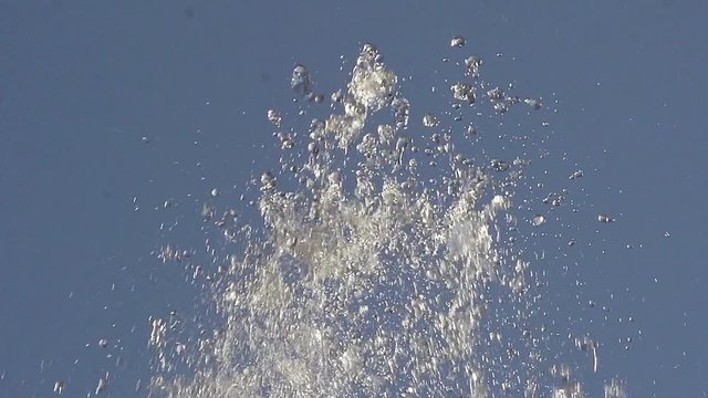 Water Jets, Fountain at Sarrebourg in Lorraine, the East of France, Slow Motion