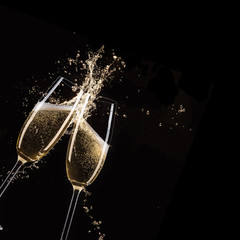 Glasses of champagne, celebration theme. © Lukas Gojda