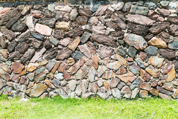 Texture of old rock wall in Songkhla province, Thailand