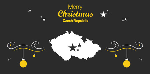 Fototapeta na wymiar Merry Christmas illustration theme with map of Czech Republic