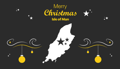 Fototapeta premium Merry Christmas illustration theme with map of Isle of Man