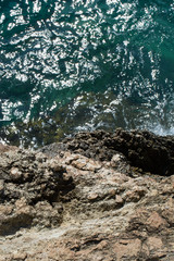 Stone cliff in a beautiful blue sea Cyprus