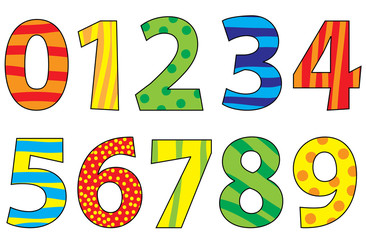 Nice colorful cartoon numbers set for children