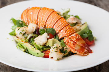 lobster with salad