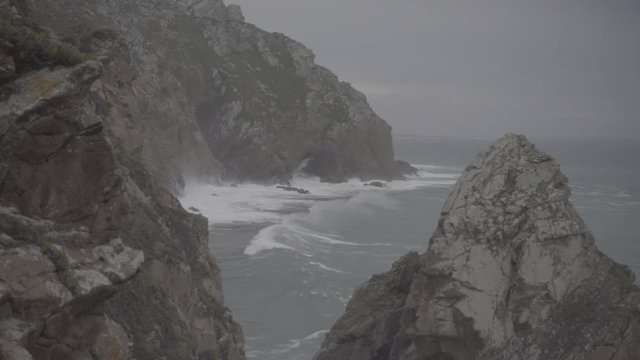 Atlantic coast. Video recorded on a Sony camera with a frequency of 250 frames per second (S-Log2). S-Log2 is a gamma curve that keeps the image flat for grading.