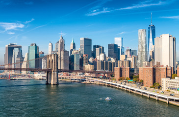 Fototapeta na wymiar Lower Manhattan skyline as seen from Brooklyn