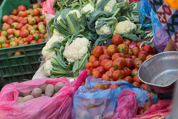 fresh vegetables selling at the street shop