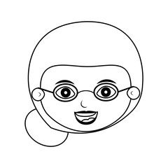 front face elderly woman silhouette vector illustration
